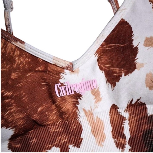 Civil Regime Concrete Kelly Cow Print Bralette M - Picture 7 of 7
